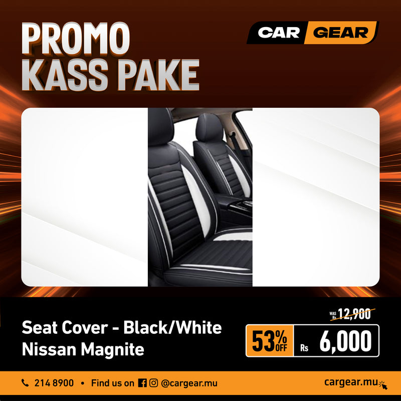 Nissan Magnite Black and White seat cover