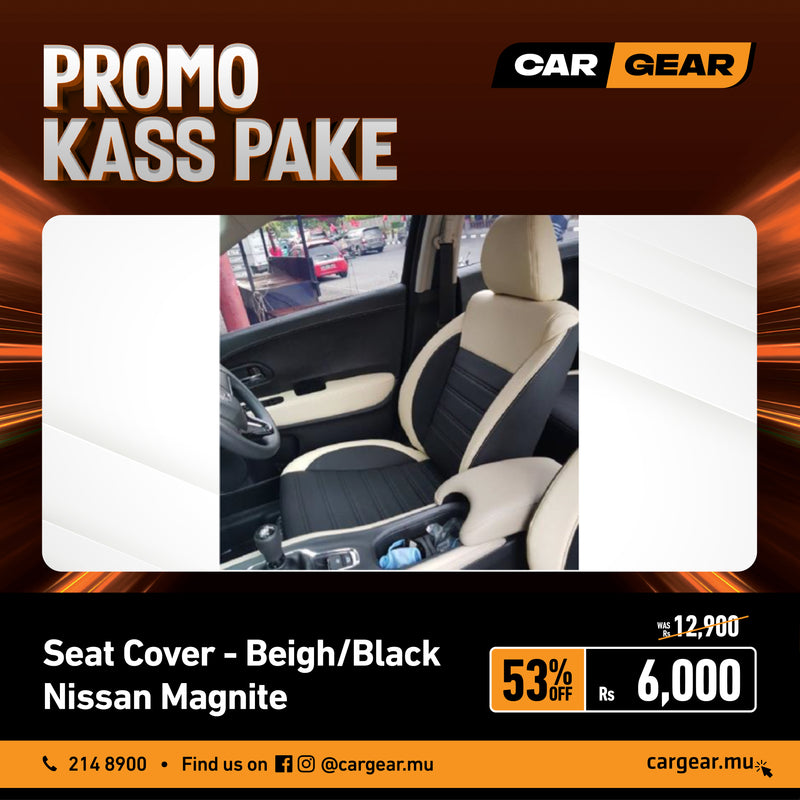 Nissan Magnite Beige Black seat cover