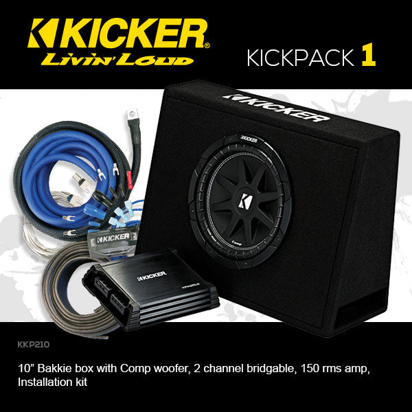 Kicker 10 Inch Sub And Amp Kicker Bundle Pack 10''(Subwoofer+
