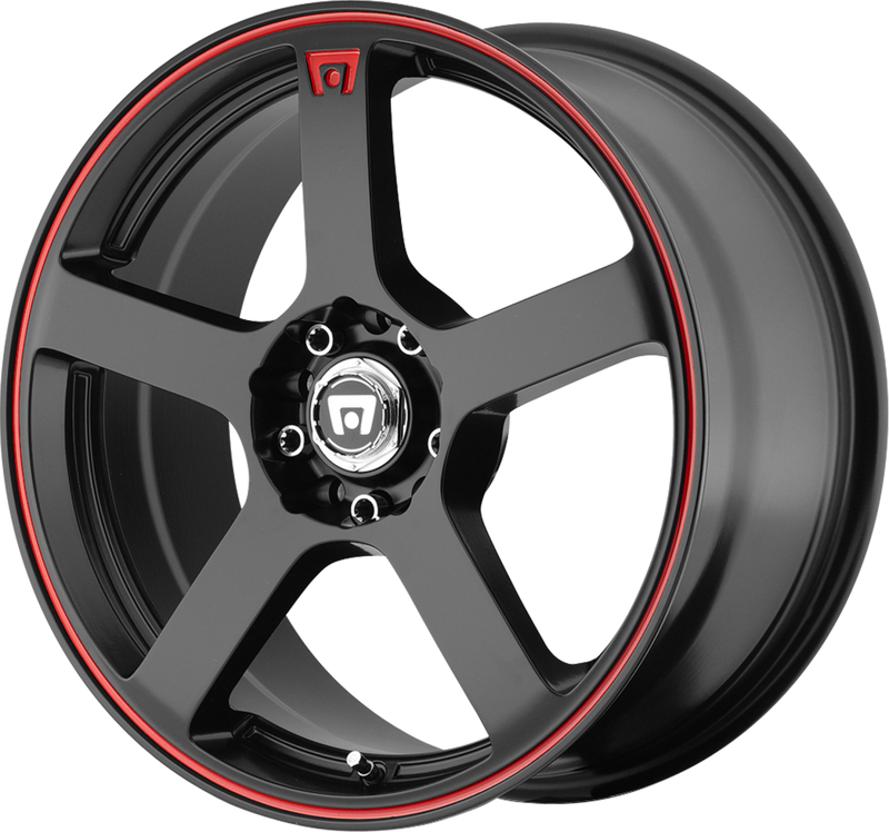 MOTEGI Racing Wheels - 16'' MR116 Matte Black w/ Red Stripe (4X100/4X114.3)