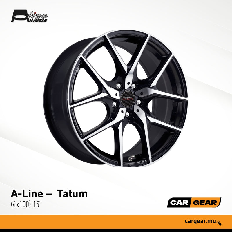 A-Line Wheels Tatum 15''(4x100) - Black Machine Face