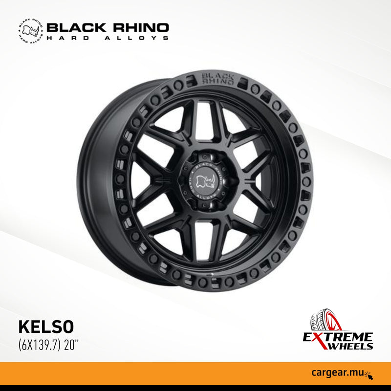 BLACK RHINO Wheels - 20'' KELSO Matte Black w/ Black Bolts (6x139.7)