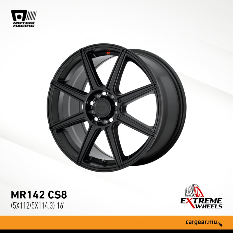 MOTEGI Racing Wheels - 16'' MR142 CS8 Satin Black (5X112/5X114.3)