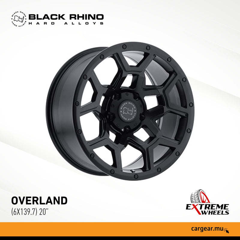 BLACK RHINO Wheels - 20'' OVERLAND Matte Black w/ Black Bolts (6x139.7)