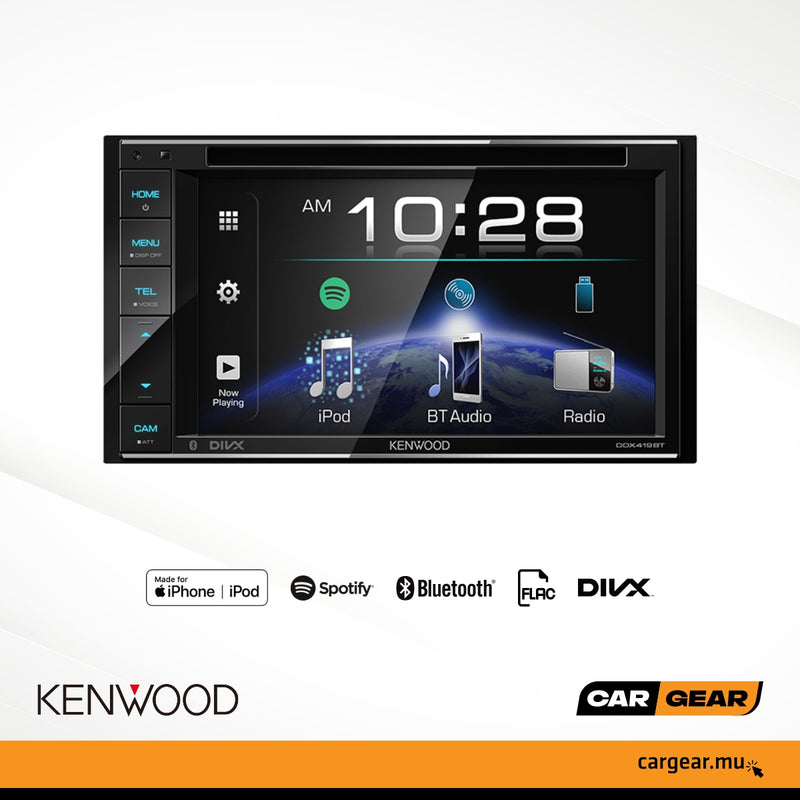 Kenwood DDX419BTM Double Din DVD Receiver with Touch Screen Display | Bluetooth | USB