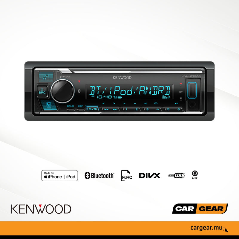 Kenwood KMM-BT306 Single Din Digital Media Receiver with Bluetooth